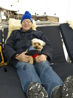  Dad and Lilly settle in for a rest after a walk