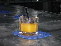  Drinks are served in glasses made of ice