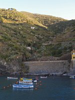  Walking around the harbour of Vernazza in the early morning