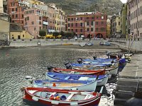  Walking around the harbour of Vernazza in the early morning