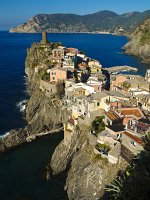  Looking down on Vernazza from the path to the south - morning