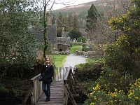  Lynn on a bridge at Glendalough