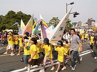  The scouts had built these large paper cranes which will appear later