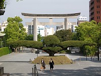  Leaving the shrine. Another old meets new contrast.