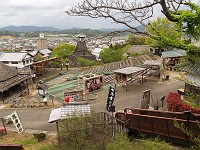  A view down over part of the ninja village. Note how the environment is in perfect harmony with the escalator on the right