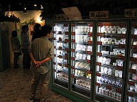  These fridges hold hundreds of different types of ice cream.