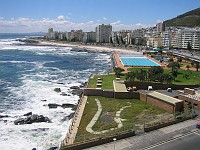  Sea Point - View from the dining room window. Local swimming pool visible