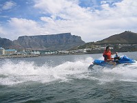  View of Table Mountain from the harbour. Keith in foreground.