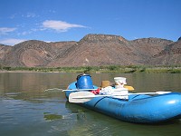  We spent a lot of time floating down the river next to our boats...