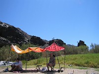  Lunch time on the 3rd day. There was no shade so we made our own