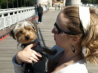  Lilly checking out the view from a bridge.