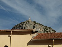  Notre Dame du Roc visible on the hill, seen from the town of Castellane