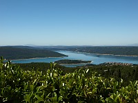  View of the lake from the castle at Aiguines.