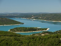  View of the lake from the castle at Aiguines.