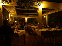  One of the restaurants in Venice by night.