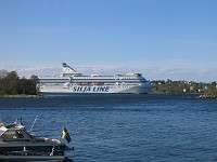  Another huge ferry heads out to sea - laden with passengers about to partake in numerous alcoholic beverages.