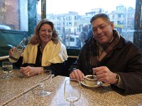  Ron and Cynthia join us for coffee and gelato near the Rialto Bridge