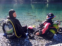  Lynn and Paula prepare for the dive