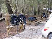  Most sites have these special benches to get the doubles ready...