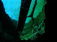  Looking out of the entrance up through the Devil's Ear.