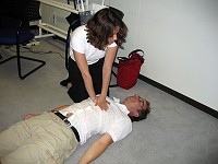  Paula simulates CPR on Andreas