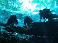  From left: Mark, Irene, Horst. Above the Devil's Eye, Ginnie Springs