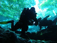  Mark descending with the Megalodon at Devil's Eye, Ginnie Springs