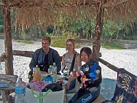  Mark, Lynn and Tamaki relaxing in the beach hut...