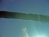  View of the Roman Bridge from under the water looking up