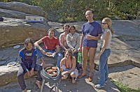  Tamaki, Mark, Mark & Nanda, Paula, Eric, Lynn. enjoying a bit of lunch and sunshine before the next dive.