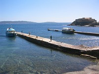  The Odeyssea waits at the peer.